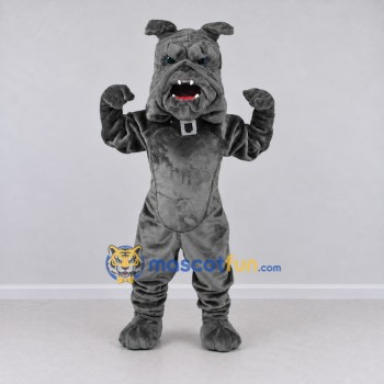 Custom Gray Bulldog Mascot Costume Adult Full Body Suit for Sports Events Custom Gray Bulldog Mascot Costume Adult Full Body Suit for Sports Events