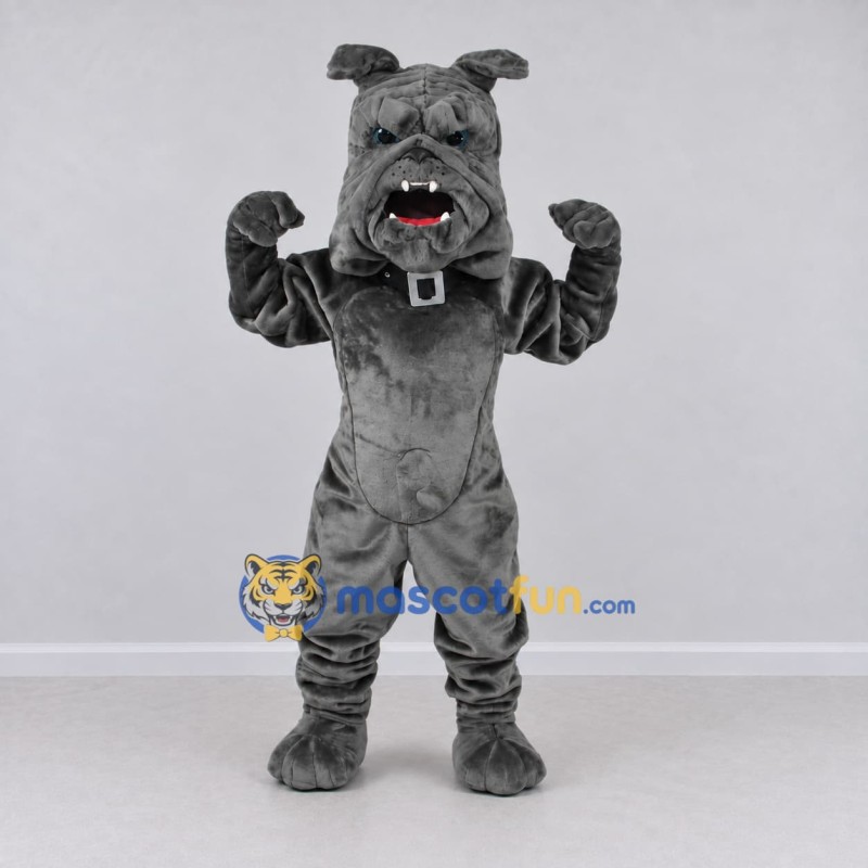 Custom Gray Bulldog Mascot Costume Adult Full Body Suit for Sports Events Custom Gray Bulldog Mascot Costume Adult Full Body Suit for Sports Events