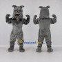 Custom Gray Bulldog Mascot Costume Adult Full Body Suit for Sports Events