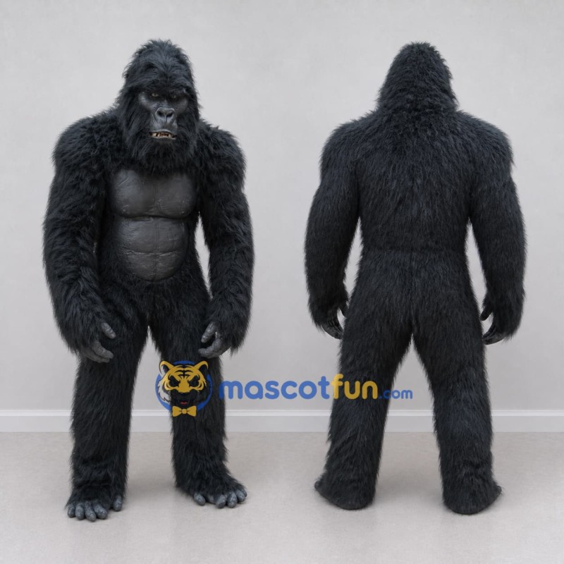 Custom Black Gorilla Mascot Costume Adult Full Body Suit for Wildlife Events Custom Black Gorilla Mascot Costume Adult Full Body Suit for Wildlife Events