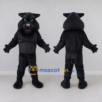 Custom Black Werewolf Mascot Costume Adult Full Body Suit for Halloween Events
