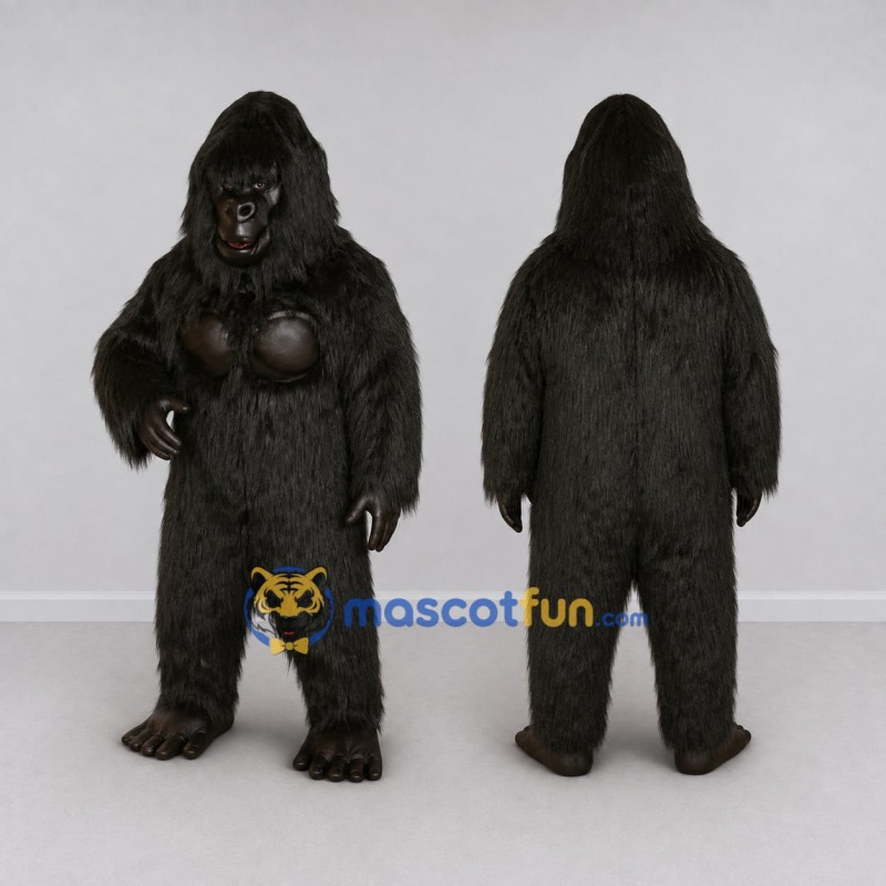 Custom Black Gorilla Mascot Costume Adult Full Body Suit for Wildlife Events Custom Black Gorilla Mascot Costume Adult Full Body Suit for Wildlife Events