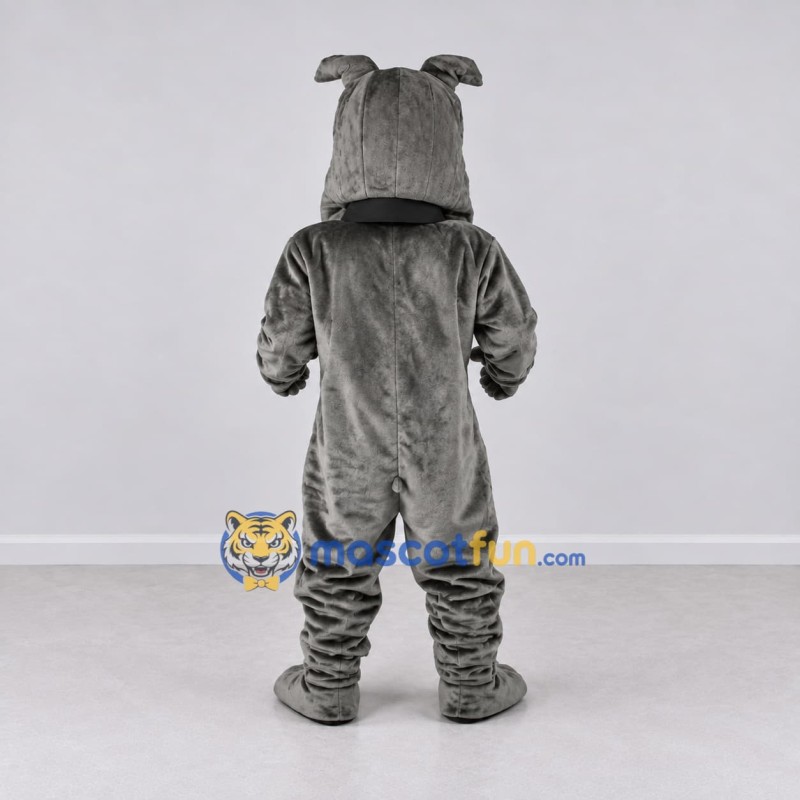 Custom Gray Bulldog Mascot Costume Adult Full Body Suit for Sports Events Custom Gray Bulldog Mascot Costume Adult Full Body Suit for Sports Events