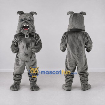 Custom Gray Bulldog Mascot Costume Adult Full Body Suit for Sports Events