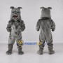Custom Gray Bulldog Mascot Costume Adult Full Body Suit for Sports Events