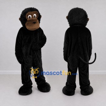 Custom Black and Brown Monkey Mascot Costume Adult Full Body Suit for Wildlife Events