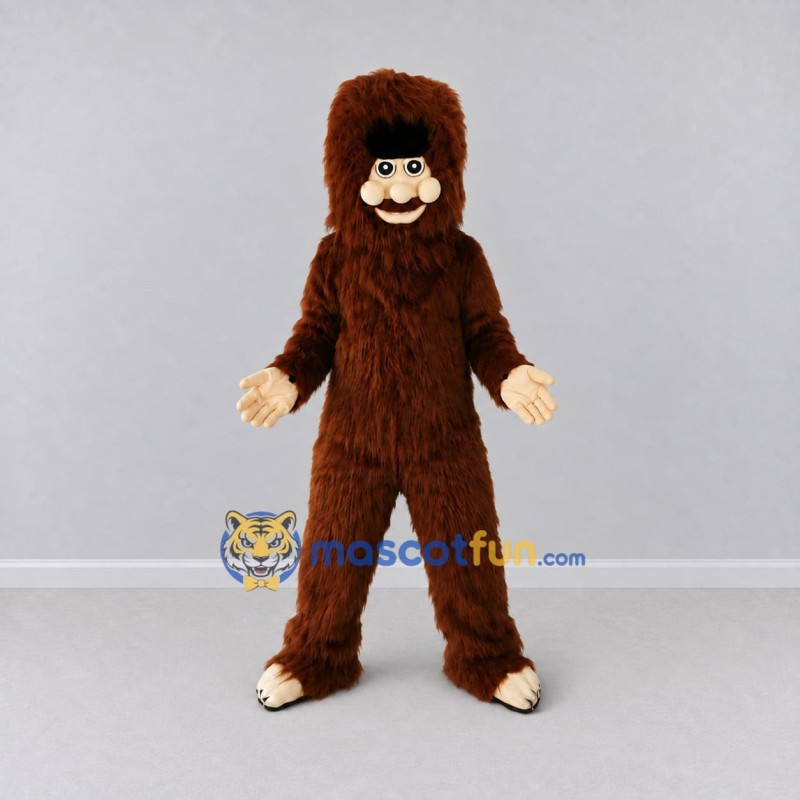 Custom Brown and Tan Bigfoot Mascot Costume Adult Full Body Suit for Themed Parties Custom Brown and Tan Bigfoot Mascot Costume Adult Full Body Suit for Themed Parties