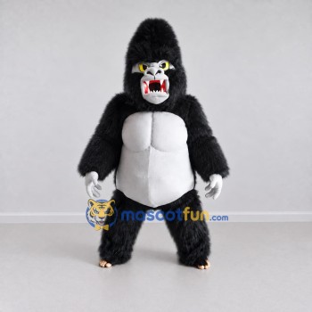 Custom Black and White Roaring Gorilla Mascot Costume Adult Full Body Suit for Wildlife Events Custom Black and White Roaring Gorilla Mascot Costume Adult Full Body Suit for Wildlife Events