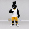 Custom Black White and Yellow Horse in Sportswear Mascot Costume Adult Full Body Suit for Sports Events Custom Black White and Yellow Horse in Sportswear Mascot Costume Adult Full Body Suit for Sports Events