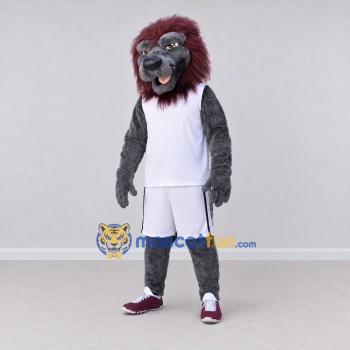 Custom Gray Brown and White Baboon in Sportswear Mascot Costume Adult Full Body Suit for Sports Events Custom Gray Brown and White Baboon in Sportswear Mascot Costume Adult Full Body Suit for Sports Events