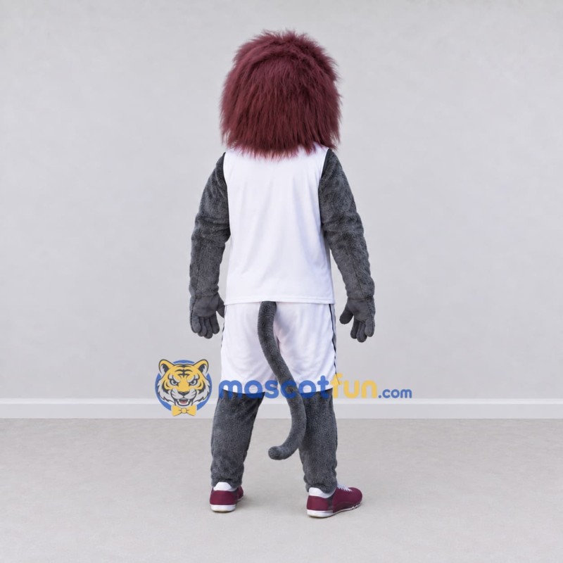 Custom Gray Brown and White Baboon in Sportswear Mascot Costume Adult Full Body Suit for Sports Events Custom Gray Brown and White Baboon in Sportswear Mascot Costume Adult Full Body Suit for Sports Events