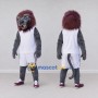 Custom Gray Brown and White Baboon in Sportswear Mascot Costume Adult Full Body Suit for Sports Events