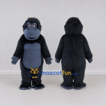 Custom Black and Blue Gray Gorilla Mascot Costume Adult Full Body Suit for School Events