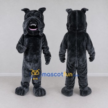 Custom Black Bulldog Mascot Costume Adult Full Body Suit for Sports Events