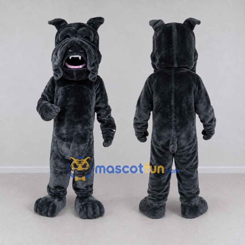 Custom Black Bulldog Mascot Costume Adult Full Body Suit for Sports Events Custom Black Bulldog Mascot Costume Adult Full Body Suit for Sports Events