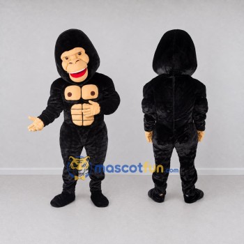 Custom Black and Tan Muscular Gorilla Mascot Costume Adult Full Body Suit for School Events