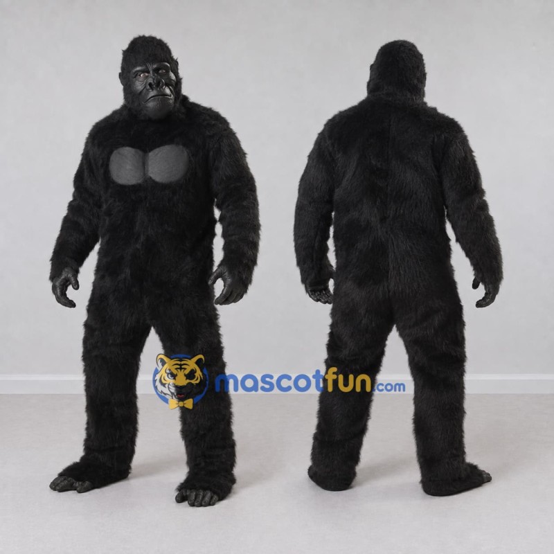 Custom Black Gorilla Mascot Costume Adult Full Body Suit for Wildlife Events Custom Black Gorilla Mascot Costume Adult Full Body Suit for Wildlife Events