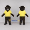 Custom Brown and Yellow Bison in Sportswear Mascot Costume Adult Full Body Suit for Sports Events Custom Brown and Yellow Bison in Sportswear Mascot Costume Adult Full Body Suit for Sports Events