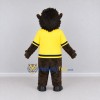 Custom Brown and Yellow Bison in Sportswear Mascot Costume Adult Full Body Suit for Sports Events Custom Brown and Yellow Bison in Sportswear Mascot Costume Adult Full Body Suit for Sports Events