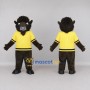 Custom Brown and Yellow Bison in Sportswear Mascot Costume Adult Full Body Suit for Sports Events