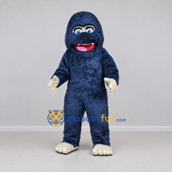 Custom Navy Blue and Cream Gorilla Mascot Costume Adult Full Body Suit for School Events Custom Navy Blue and Cream Gorilla Mascot Costume Adult Full Body Suit for School Events