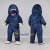 Custom Navy Blue and Cream Gorilla Mascot Costume Adult Full Body Suit for School Events