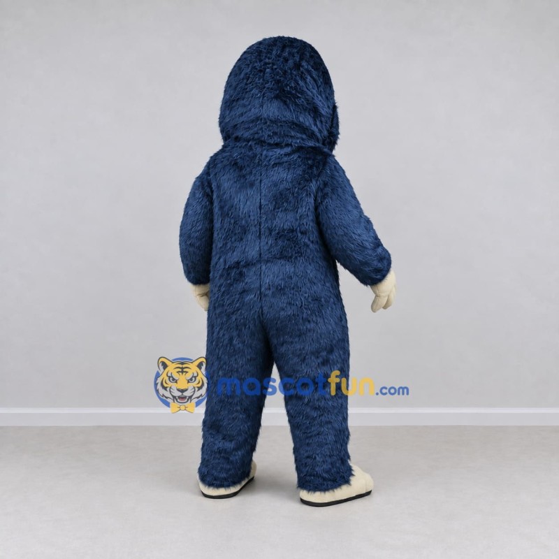 Custom Navy Blue and Cream Gorilla Mascot Costume Adult Full Body Suit for School Events Custom Navy Blue and Cream Gorilla Mascot Costume Adult Full Body Suit for School Events