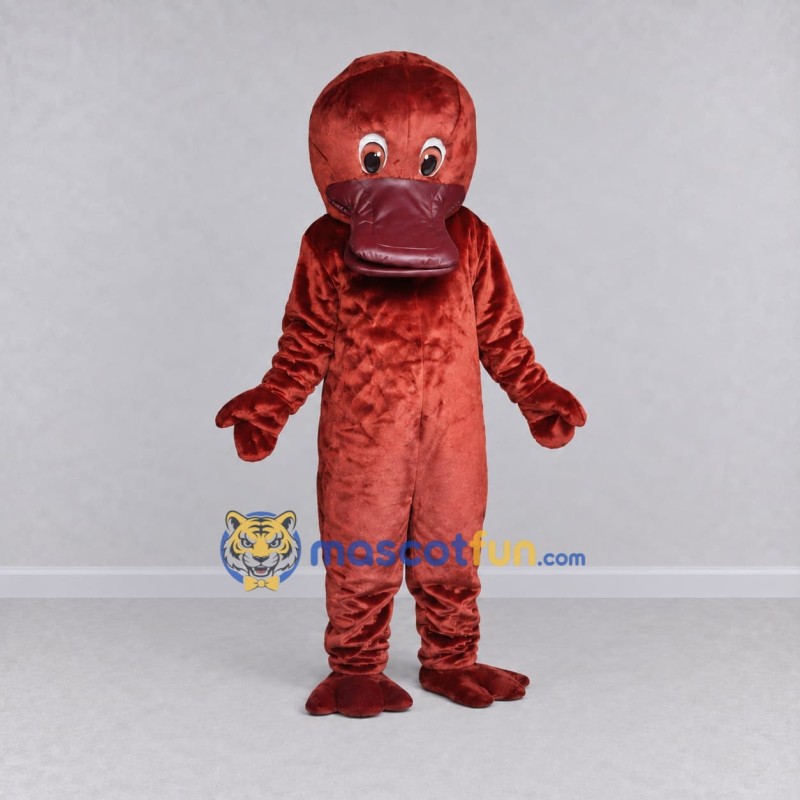 Custom Reddish Brown Platypus Mascot Costume Adult Full Body Suit for Wildlife Events Custom Reddish Brown Platypus Mascot Costume Adult Full Body Suit for Wildlife Events