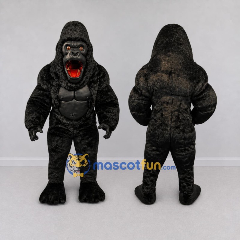 Custom Black Roaring Gorilla Mascot Costume Adult Full Body Suit for Wildlife Events