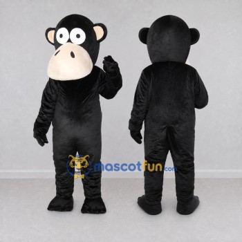 Custom Black and Cream Ape Mascot Costume Adult Full Body Suit for School Events
