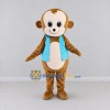 Custom Tan and Light Blue Monkey in Vest Mascot Costume Adult Full Body Suit for School Events Custom Tan and Light Blue Monkey in Vest Mascot Costume Adult Full Body Suit for School Events