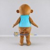 Custom Tan and Light Blue Monkey in Vest Mascot Costume Adult Full Body Suit for School Events Custom Tan and Light Blue Monkey in Vest Mascot Costume Adult Full Body Suit for School Events