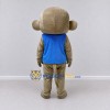 Custom Tan and Blue Monkey in Vest Mascot Costume Adult Full Body Suit for School Events Custom Tan and Blue Monkey in Vest Mascot Costume Adult Full Body Suit for School Events