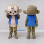 Custom Tan and Blue Monkey in Vest Mascot Costume Adult Full Body Suit for School Events