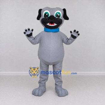 Custom Gray and Black Pug Dog Mascot Costume Adult Full Body Suit for Pet Events Custom Gray and Black Pug Dog Mascot Costume Adult Full Body Suit for Pet Events
