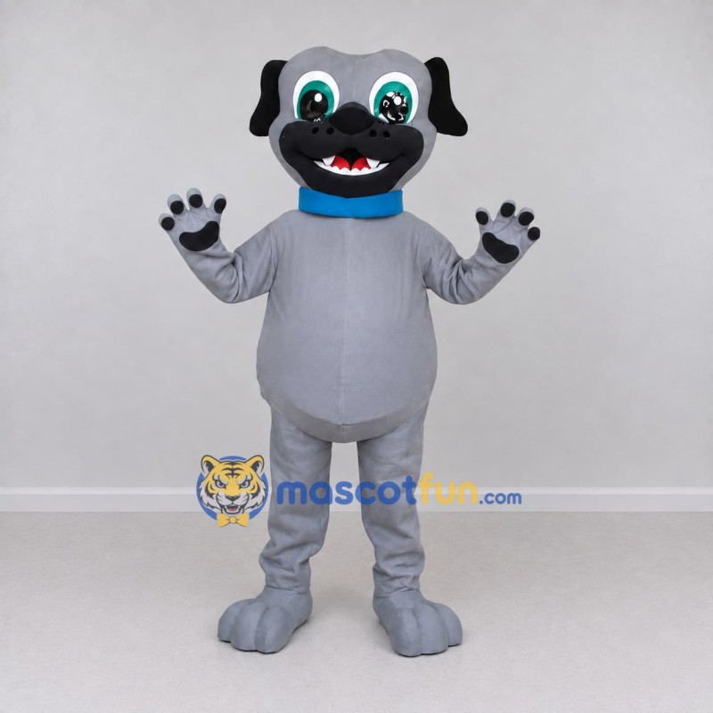Custom Gray and Black Pug Dog Mascot Costume Adult Full Body Suit for Pet Events