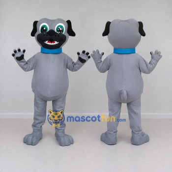 Custom Gray and Black Pug Dog Mascot Costume Adult Full Body Suit for Pet Events