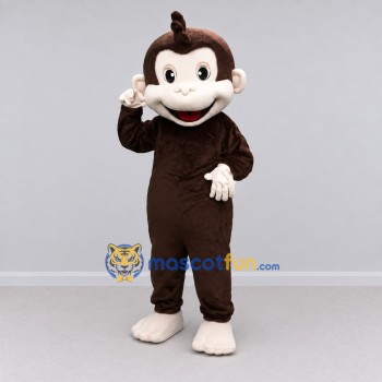 Custom Brown and Cream Monkey Mascot Costume Adult Full Body Suit for School Events Custom Brown and Cream Monkey Mascot Costume Adult Full Body Suit for School Events