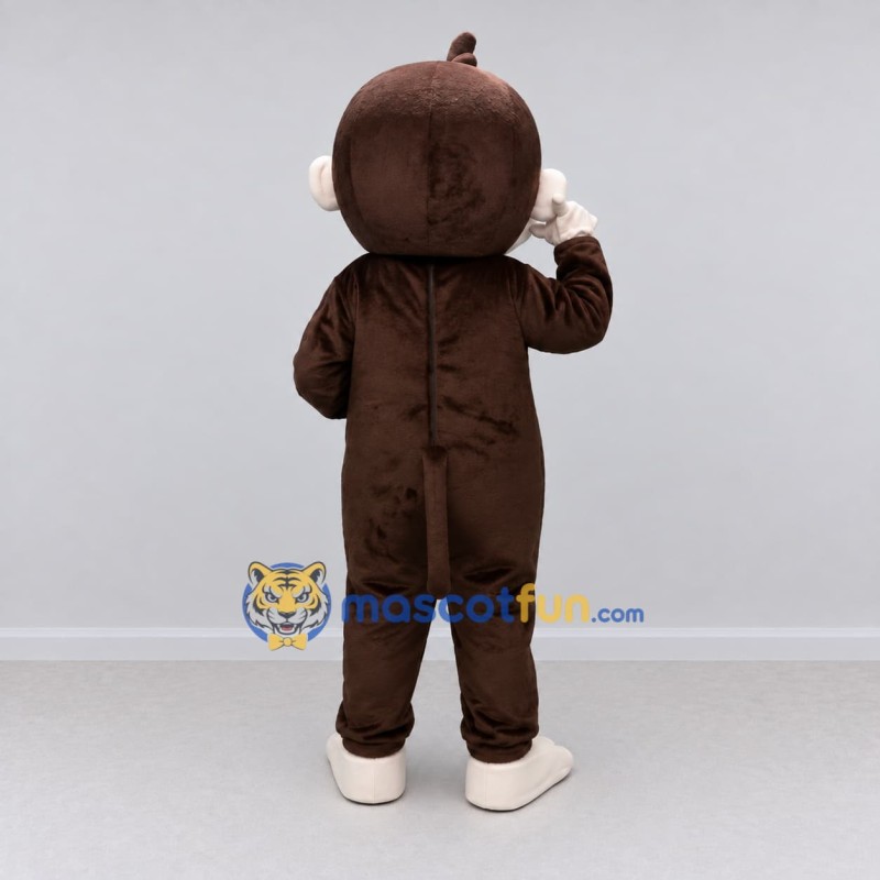 Custom Brown and Cream Monkey Mascot Costume Adult Full Body Suit for School Events Custom Brown and Cream Monkey Mascot Costume Adult Full Body Suit for School Events