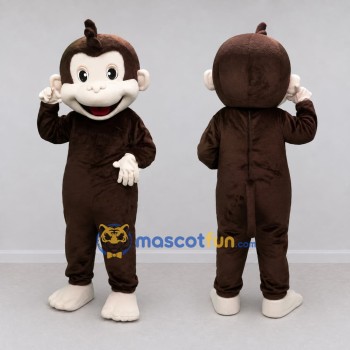 Custom Brown and Cream Monkey Mascot Costume Adult Full Body Suit for School Events