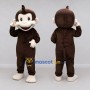 Custom Brown and Cream Monkey Mascot Costume Adult Full Body Suit for School Events