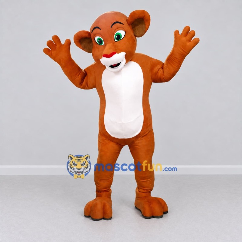 Custom Orange and White Big Cat Cub Mascot Costume Adult Full Body Suit for School Events Custom Orange and White Big Cat Cub Mascot Costume Adult Full Body Suit for School Events