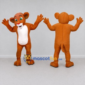Custom Orange and White Big Cat Cub Mascot Costume Adult Full Body Suit for School Events
