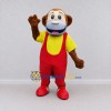 Custom Brown Red and Yellow Monkey in Overalls Mascot Costume Adult Full Body Suit for School Events