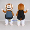 Custom Brown Black and White Monkey in Sportswear Mascot Costume Adult Full Body Suit for Sports Events