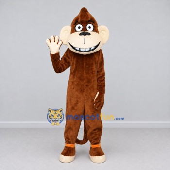 Custom Brown and Cream Monkey Mascot Costume Adult Full Body Suit for School Events Custom Brown and Cream Monkey Mascot Costume Adult Full Body Suit for School Events