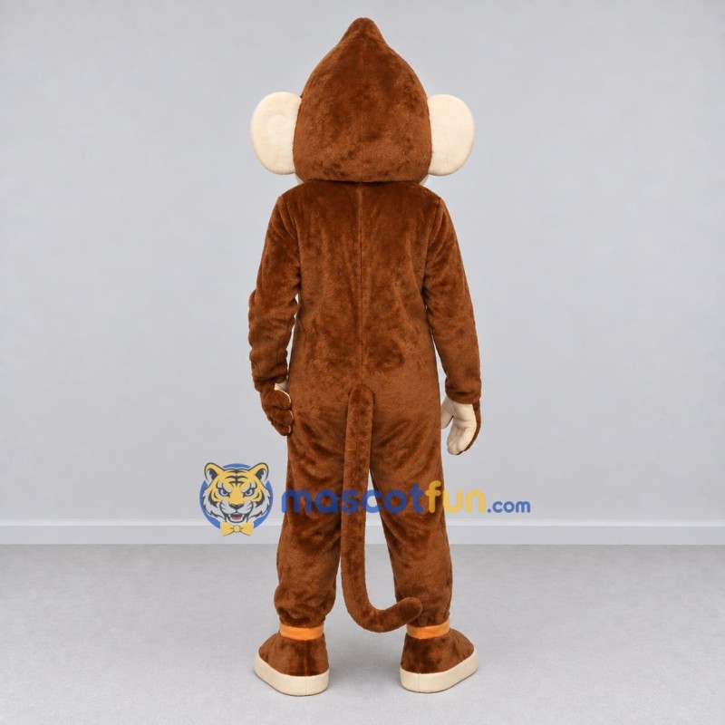 Custom Brown and Cream Monkey Mascot Costume Adult Full Body Suit for School Events Custom Brown and Cream Monkey Mascot Costume Adult Full Body Suit for School Events