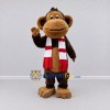 Custom Brown Red and White Monkey with Scarf Mascot Costume Adult Full Body Suit for Winter Events Custom Brown Red and White Monkey with Scarf Mascot Costume Adult Full Body Suit for Winter Events
