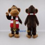 Custom Brown Red and White Monkey with Scarf Mascot Costume Adult Full Body Suit for Winter Events