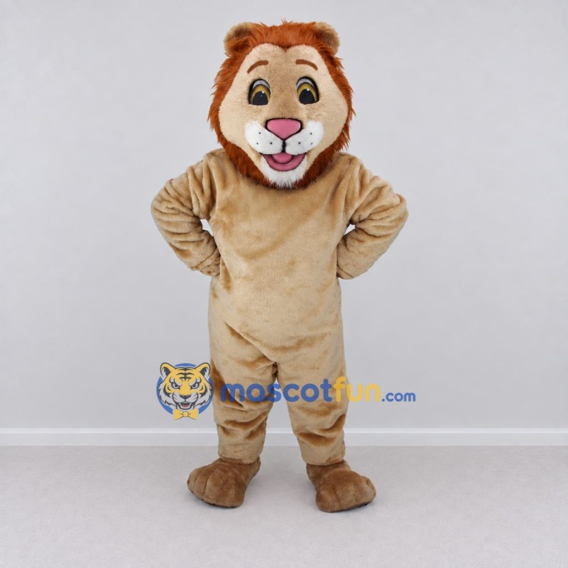 Custom Tan and Brown Lion Mascot Costume Adult Full Body Suit for Wildlife Events